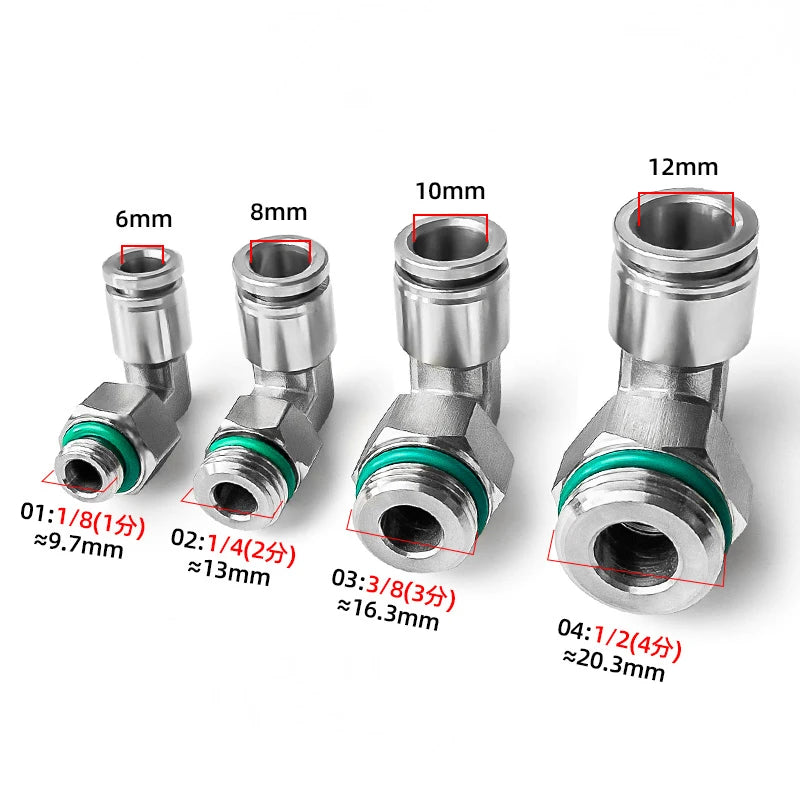 Accesorio de manguera neumática de acero inoxidable 304